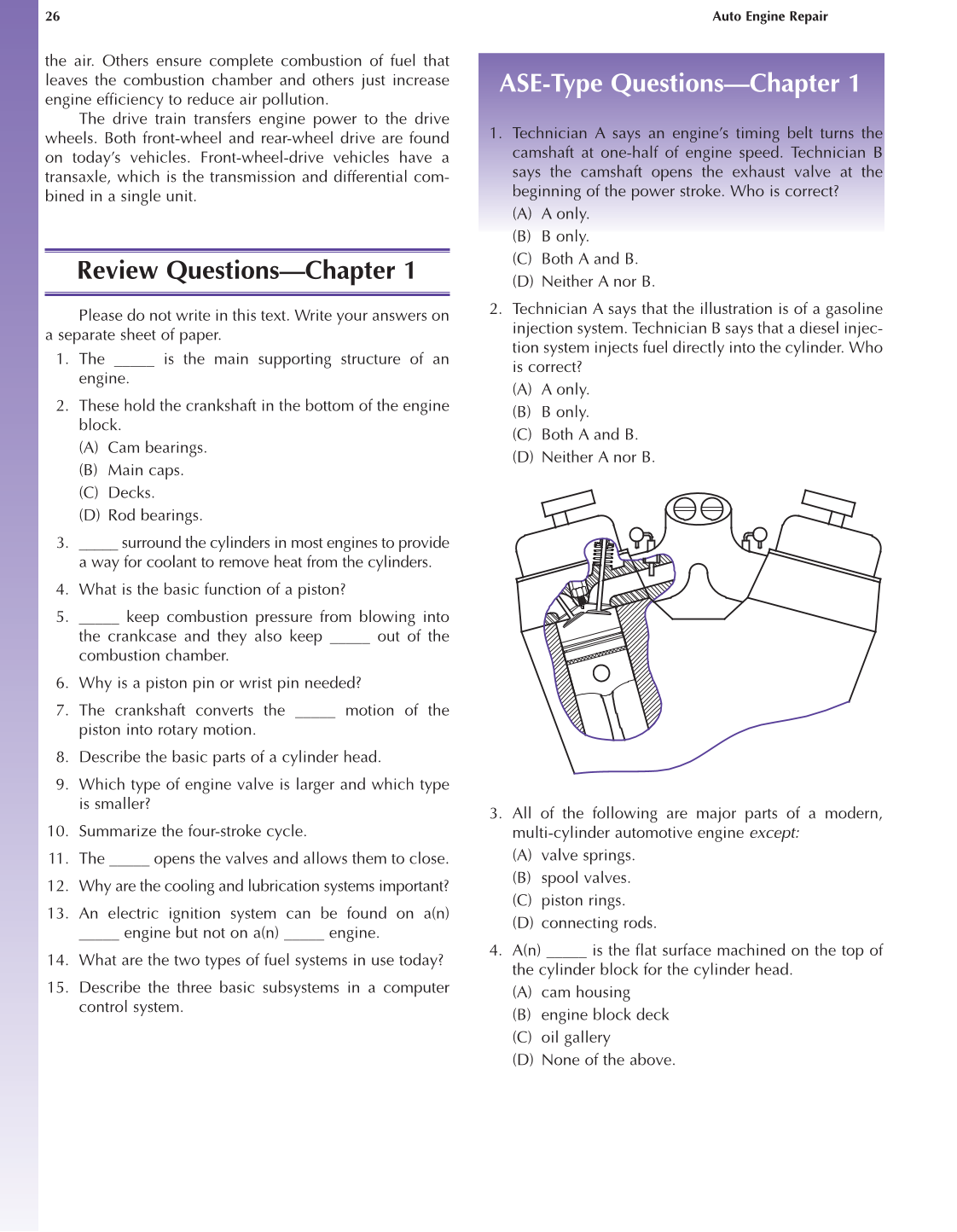 Auto Engine Repair, A1, 5th Edition page 26