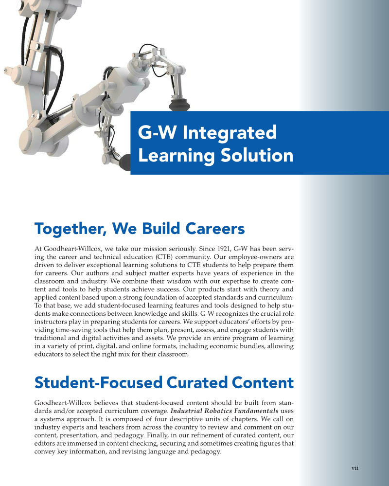 Industrial Robotics Fundamentals: Theory and Applications, 3rd Edition page vii