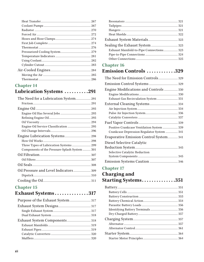Auto Fundamentals, 12th Edition page xii