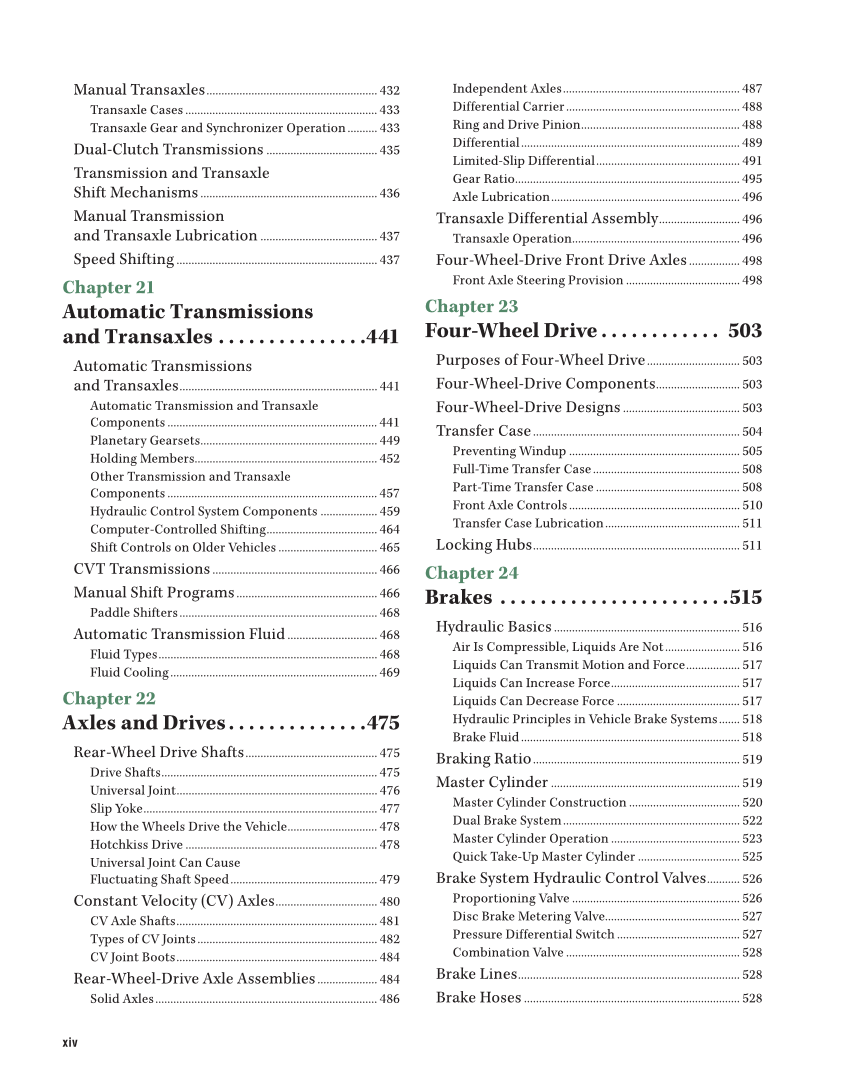 Auto Fundamentals, 12th Edition page xiv