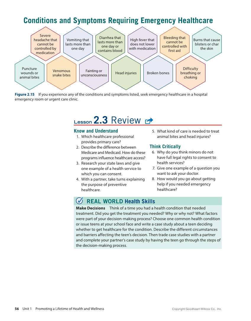Comprehensive Health Skills 3e page 56
