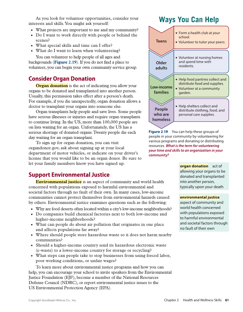 Comprehensive Health Skills 3e page 61