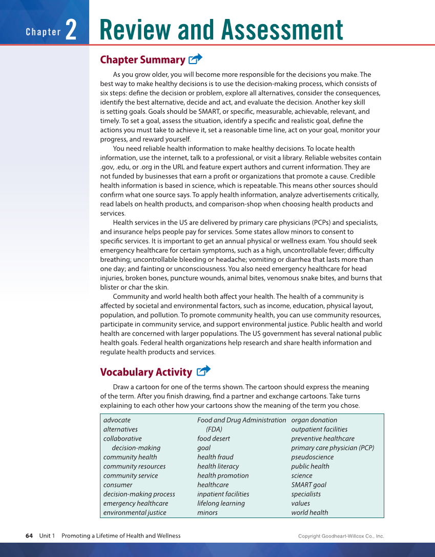 Comprehensive Health Skills 3e page 64