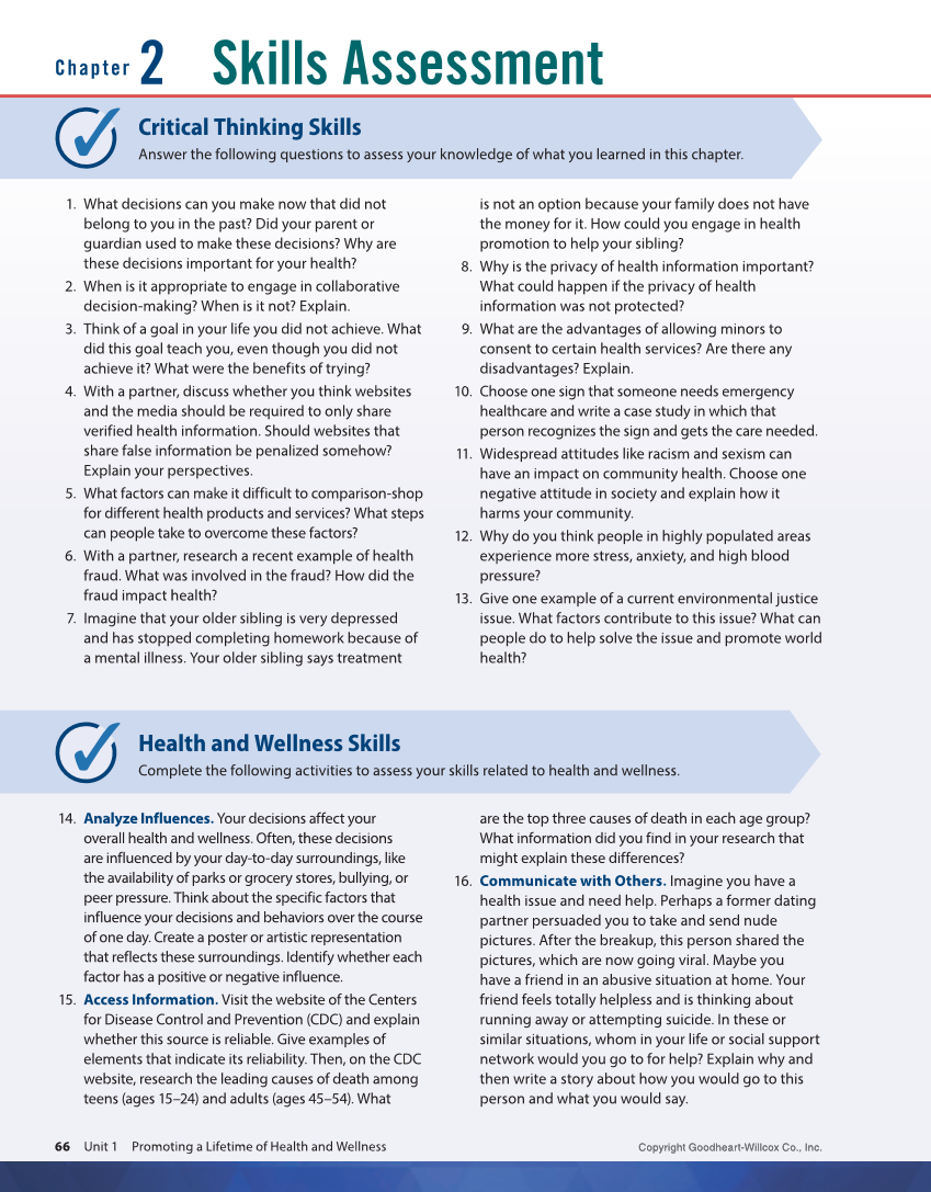 Comprehensive Health Skills 3e page 66