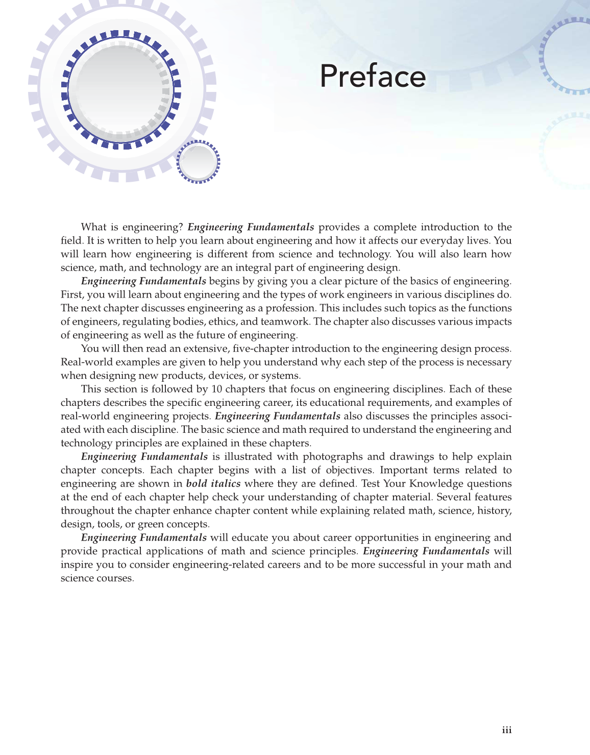 Engineering Fundamentals: Design, Principles, and Careers, 2nd Edition page iii