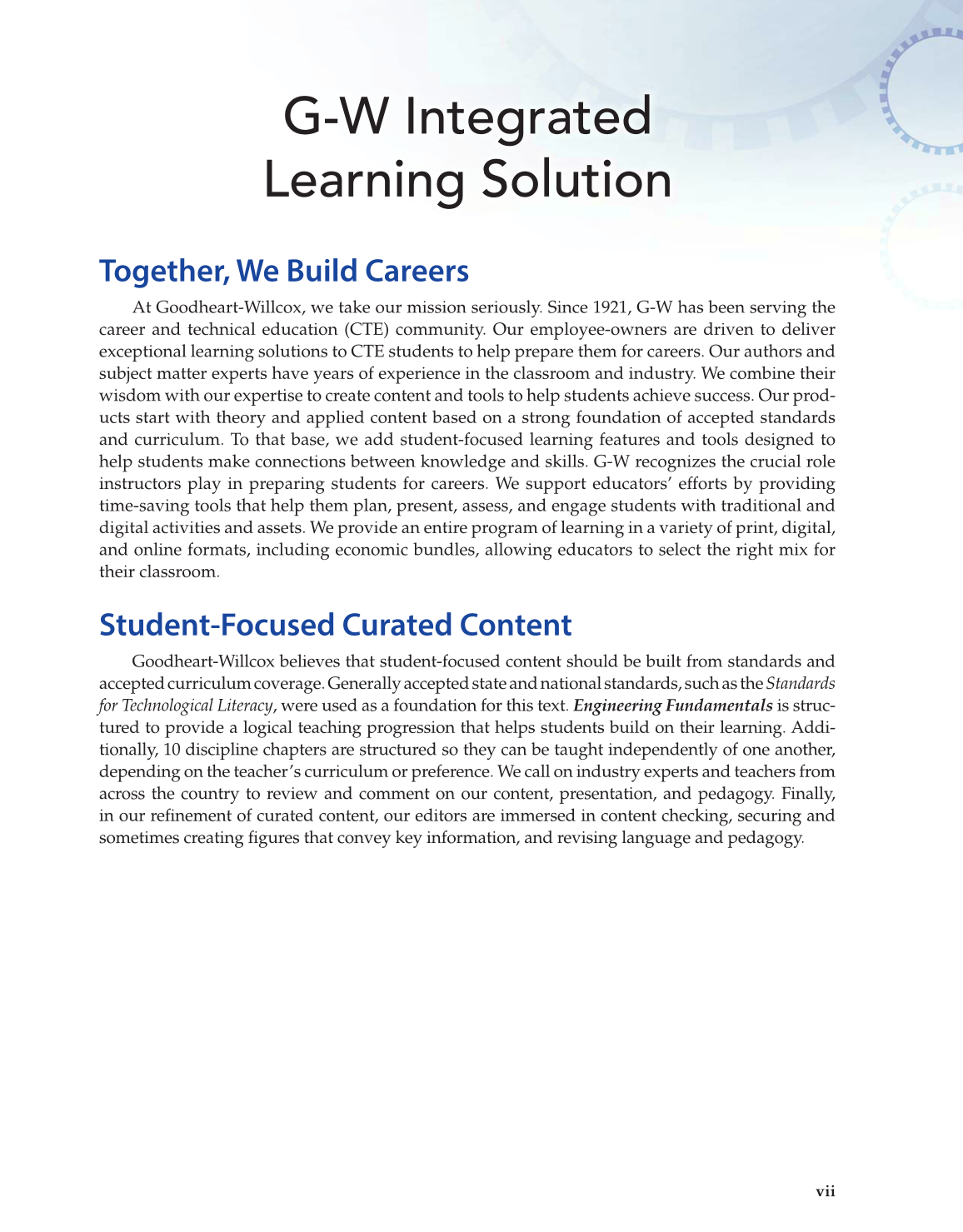 Engineering Fundamentals: Design, Principles, and Careers, 2nd Edition page vii