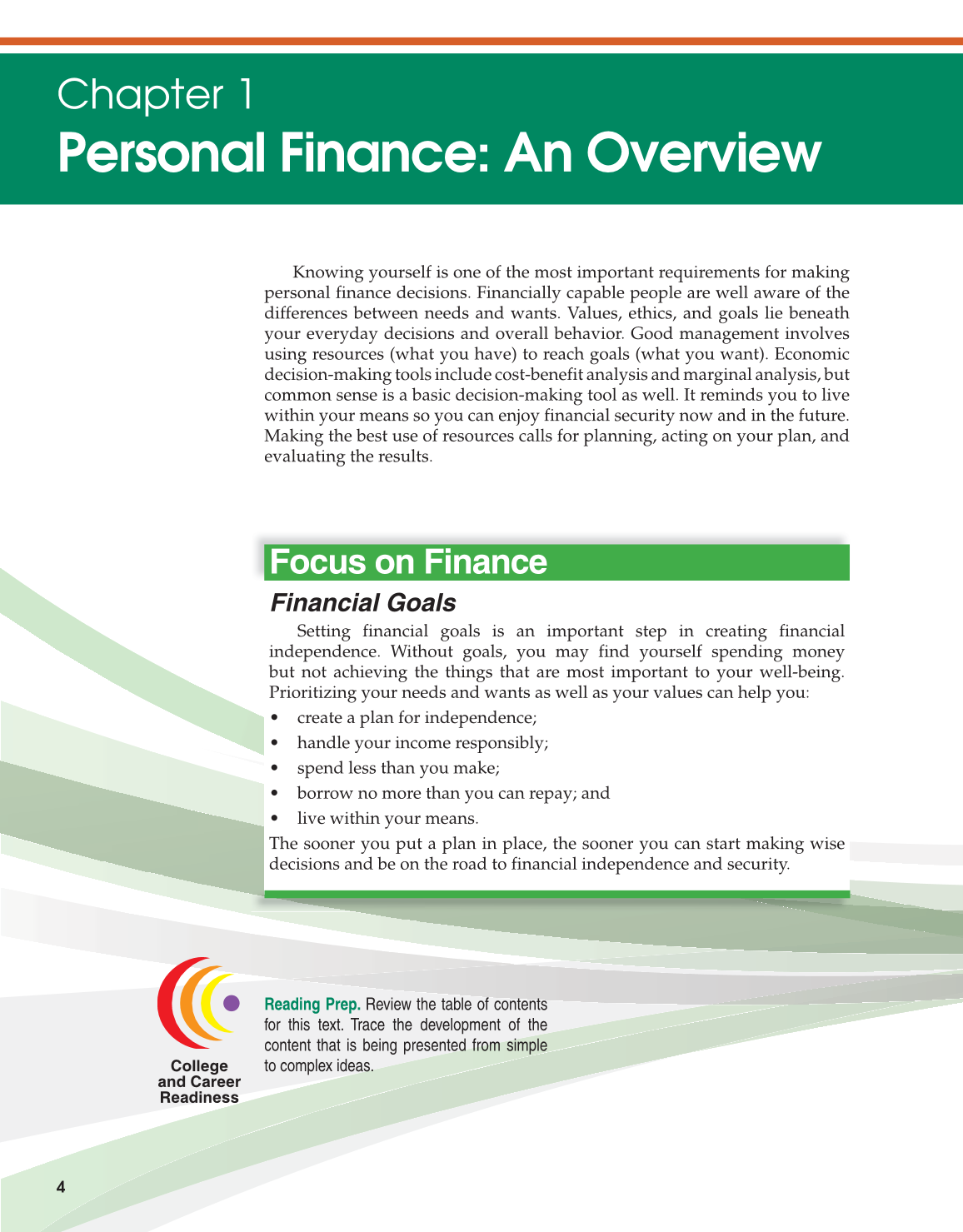 Foundations of Personal Finance, 9th Edition page 4