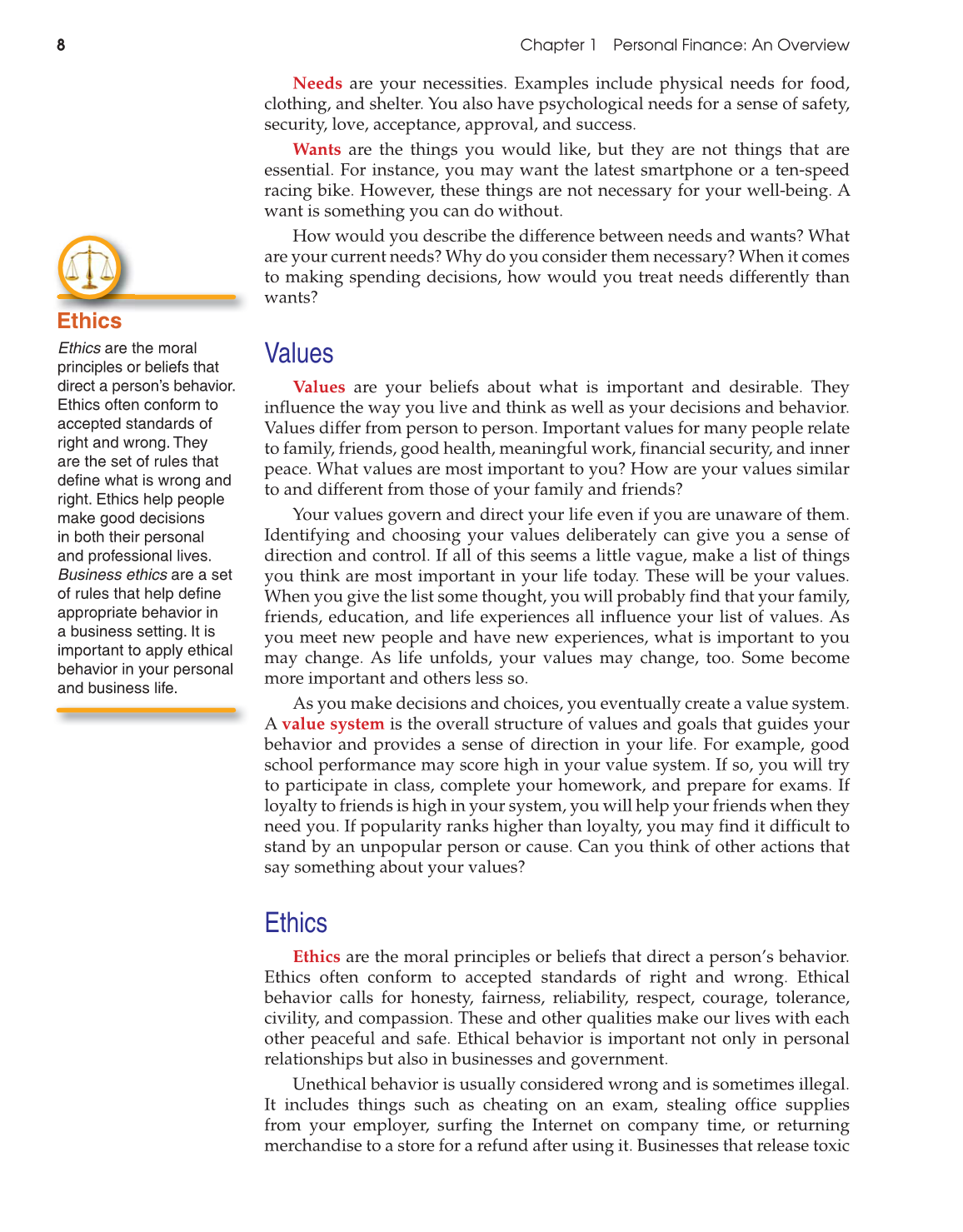 Foundations of Personal Finance, 9th Edition page 8