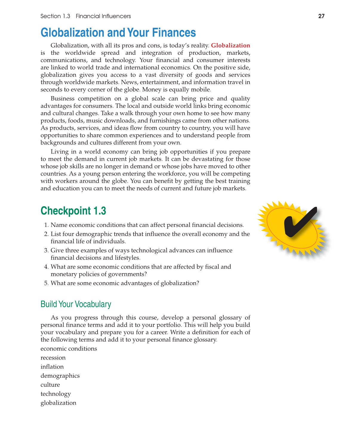 Foundations of Personal Finance, 9th Edition page 27