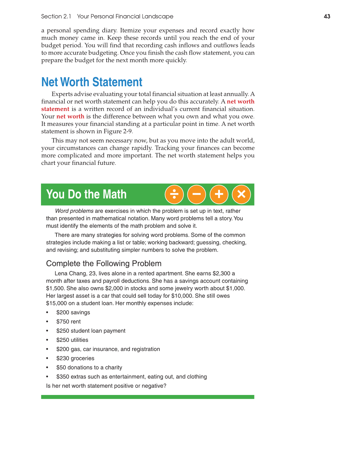 Foundations of Personal Finance, 9th Edition page 43