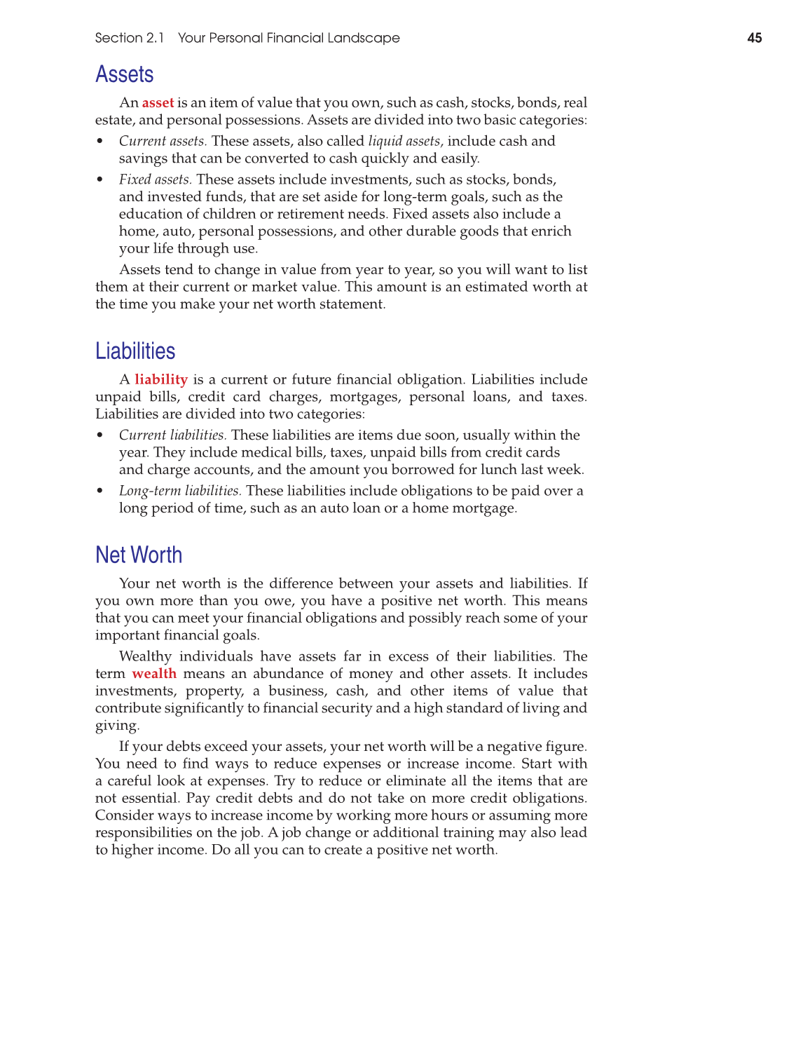 Foundations of Personal Finance, 9th Edition page 45
