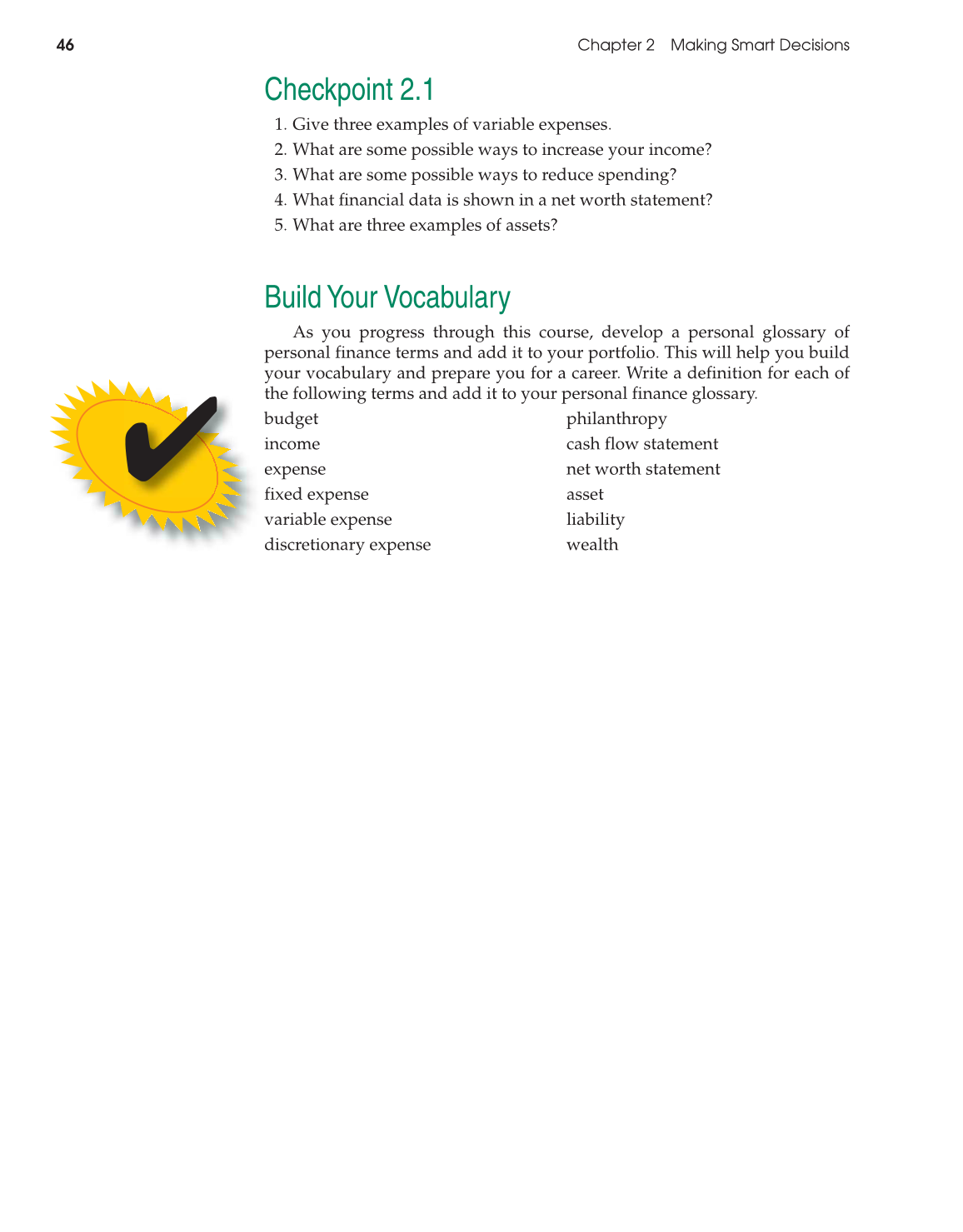 Foundations of Personal Finance, 9th Edition page 46