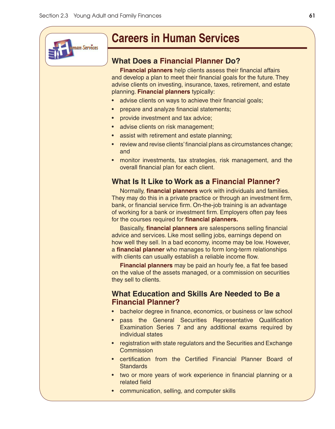 Foundations of Personal Finance, 9th Edition page 61