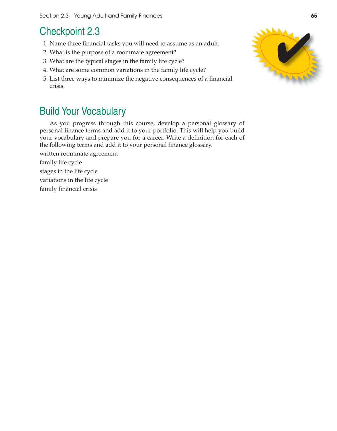 Foundations of Personal Finance, 9th Edition page 65