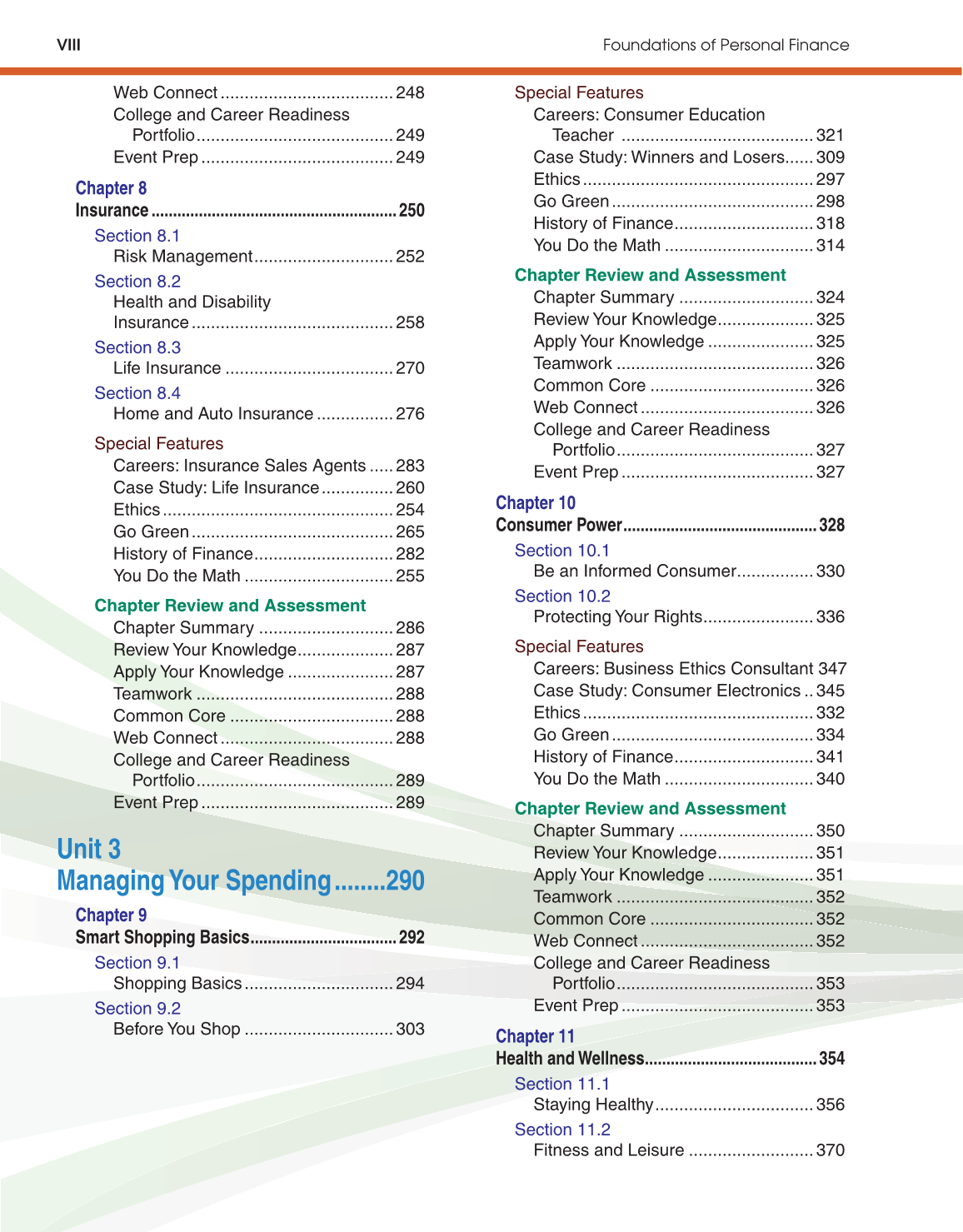 Foundations of Personal Finance, 9th Edition page VIII