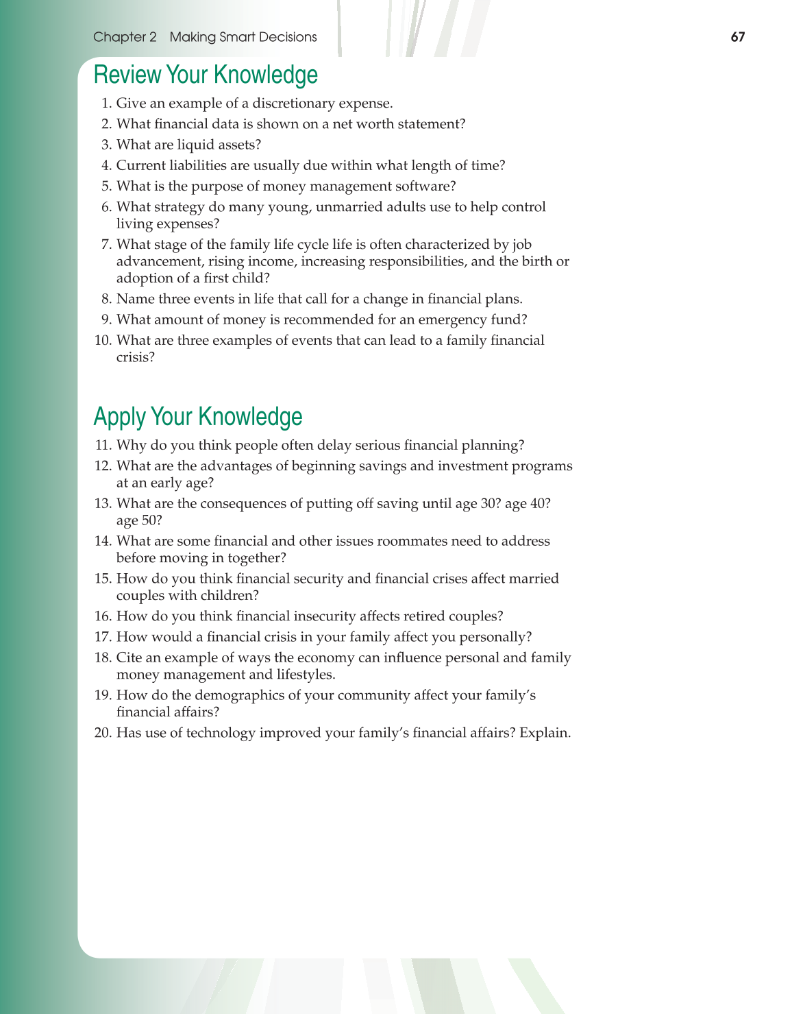 Foundations of Personal Finance, 9th Edition page 67