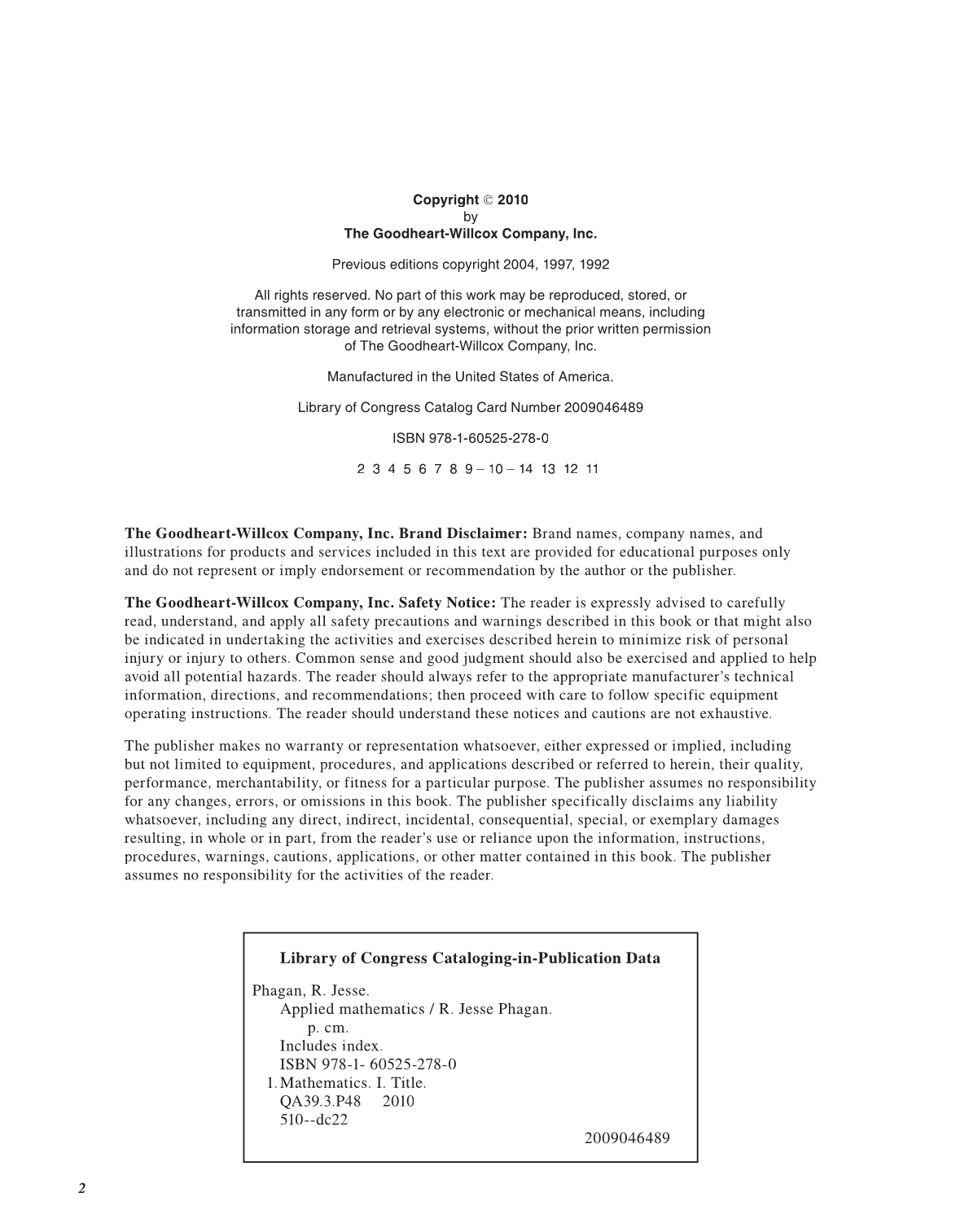 Applied Mathematics, 4th Edition page 2