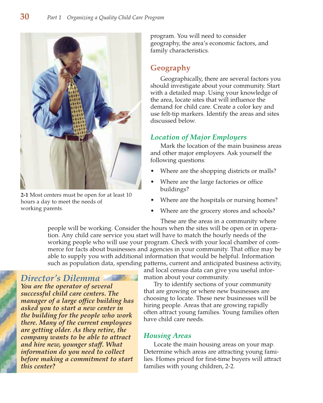 Child Care Administration: Planning Quality Programs for Young Children, 3rd Edition page 30