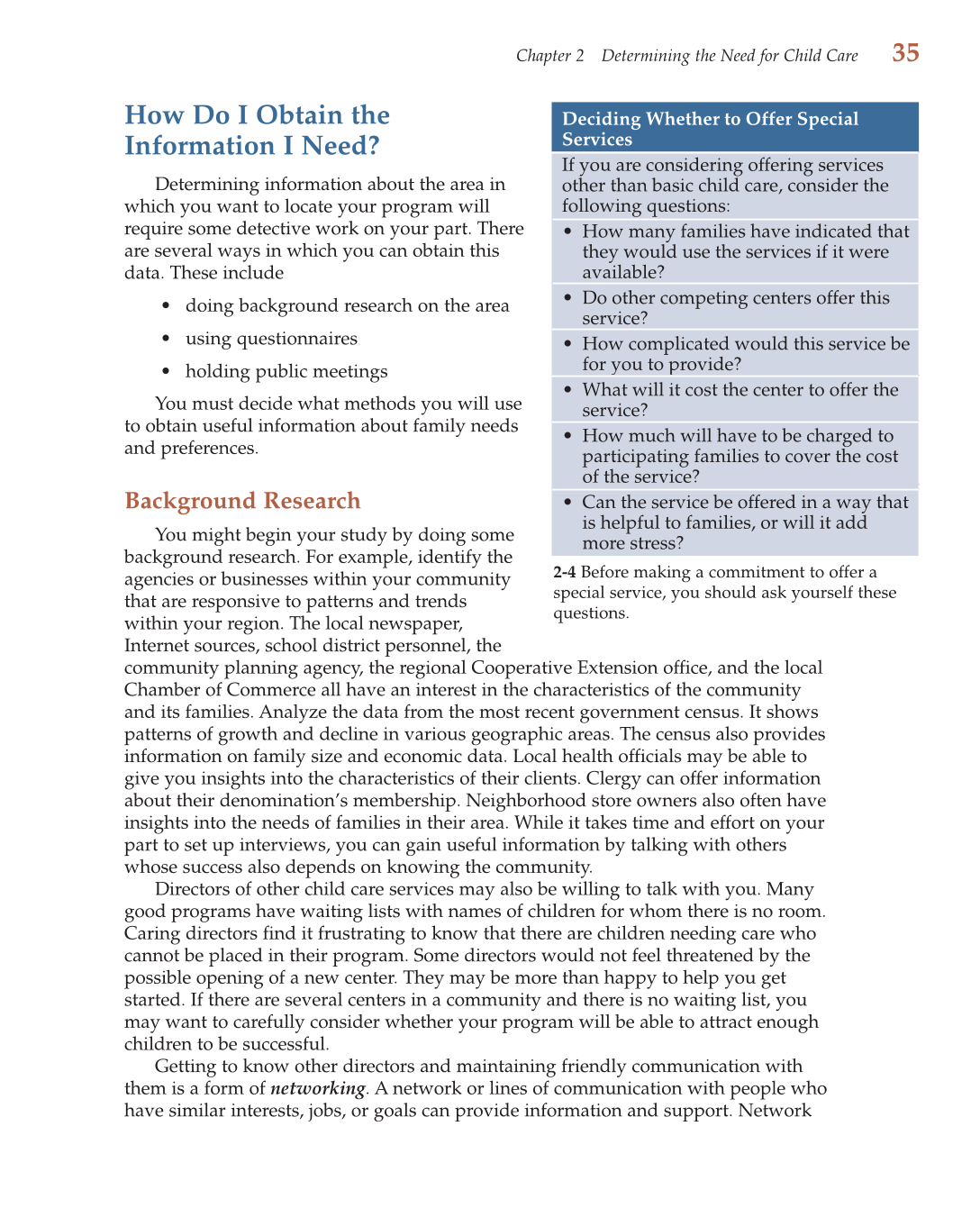 Child Care Administration: Planning Quality Programs for Young Children, 3rd Edition page 35