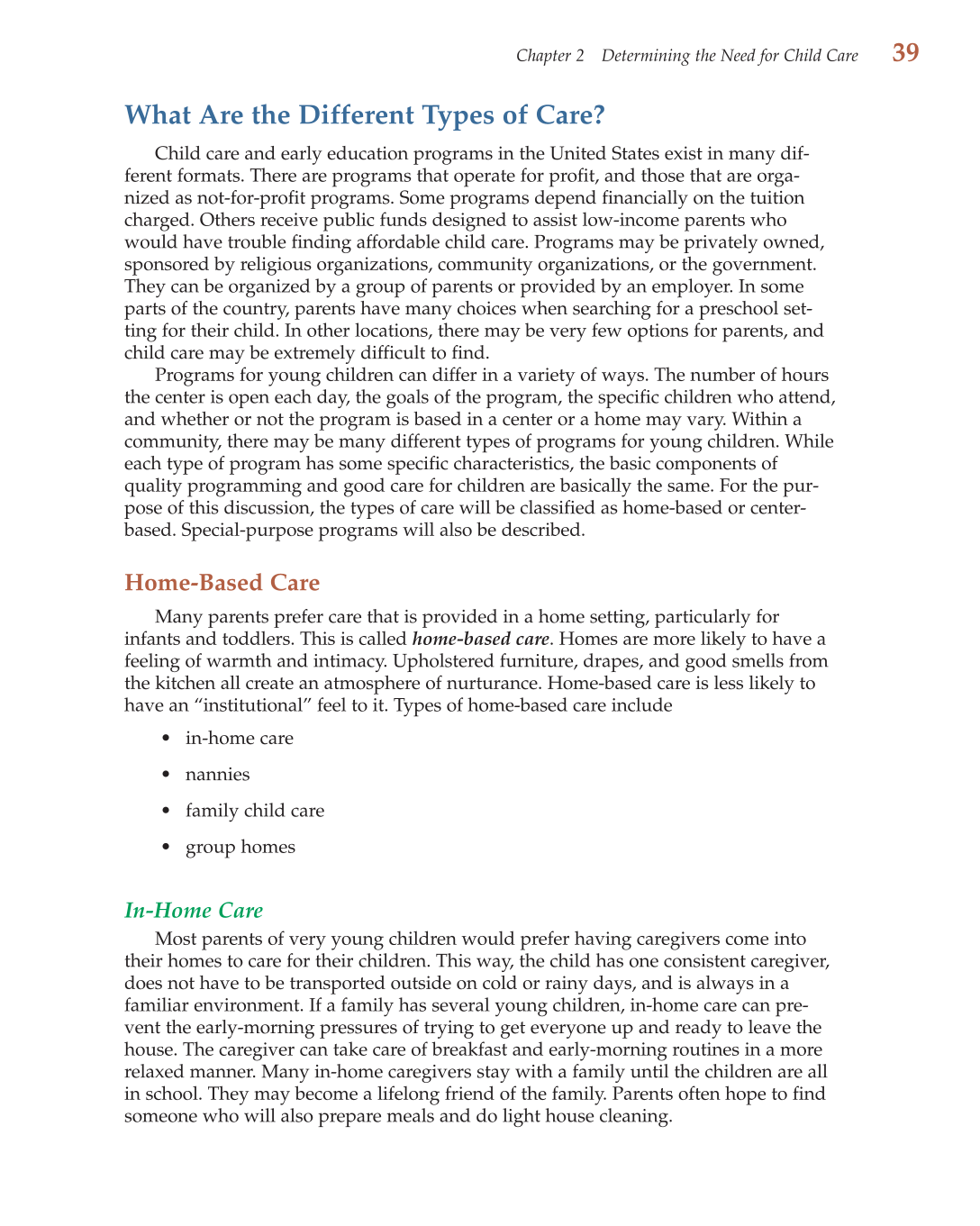 Child Care Administration: Planning Quality Programs for Young Children, 3rd Edition page 39
