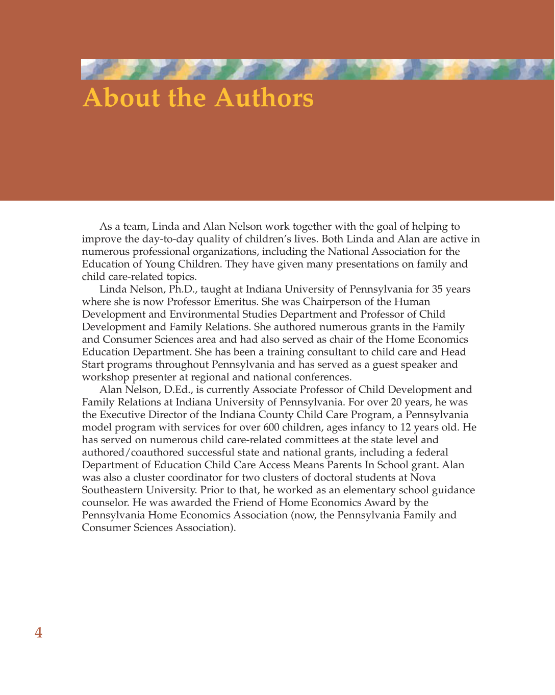 Child Care Administration: Planning Quality Programs for Young Children, 3rd Edition page 4