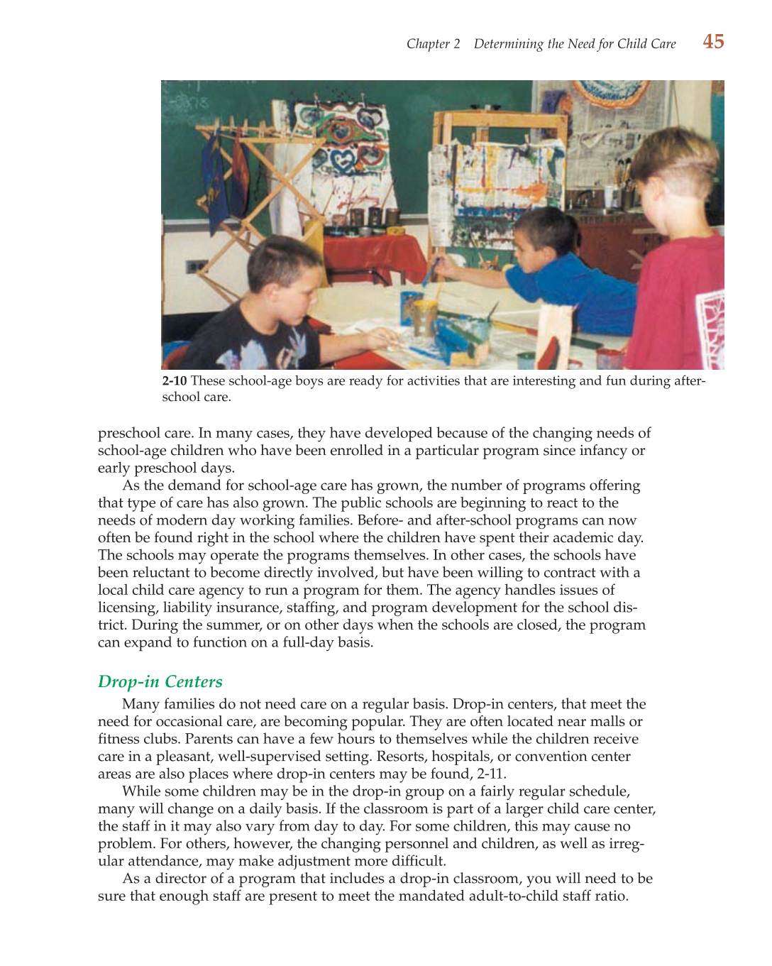 Child Care Administration: Planning Quality Programs for Young Children, 3rd Edition page 45