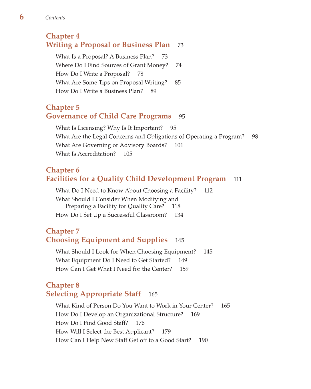 Child Care Administration: Planning Quality Programs for Young Children, 3rd Edition page 6