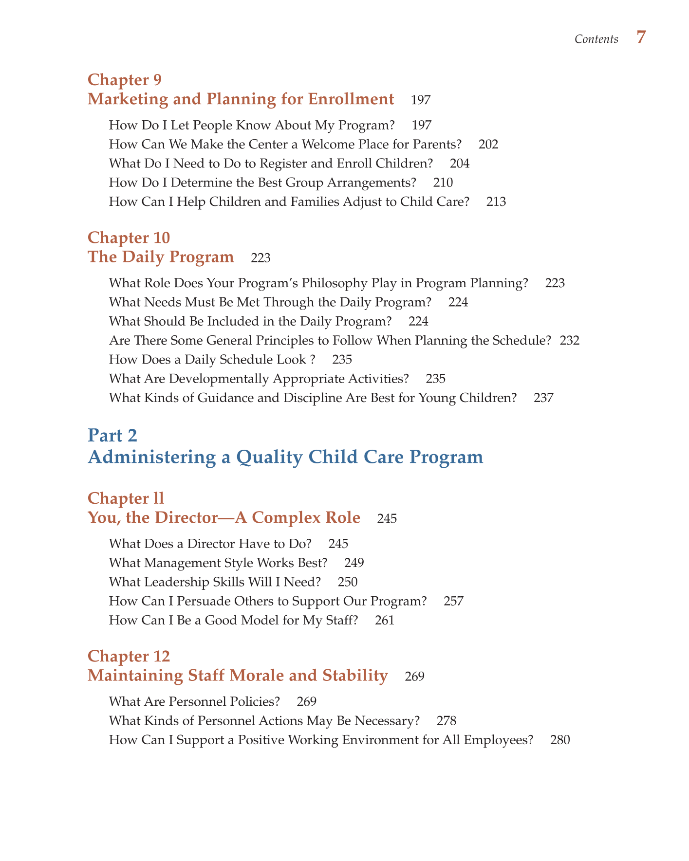 Child Care Administration: Planning Quality Programs for Young Children, 3rd Edition page 7