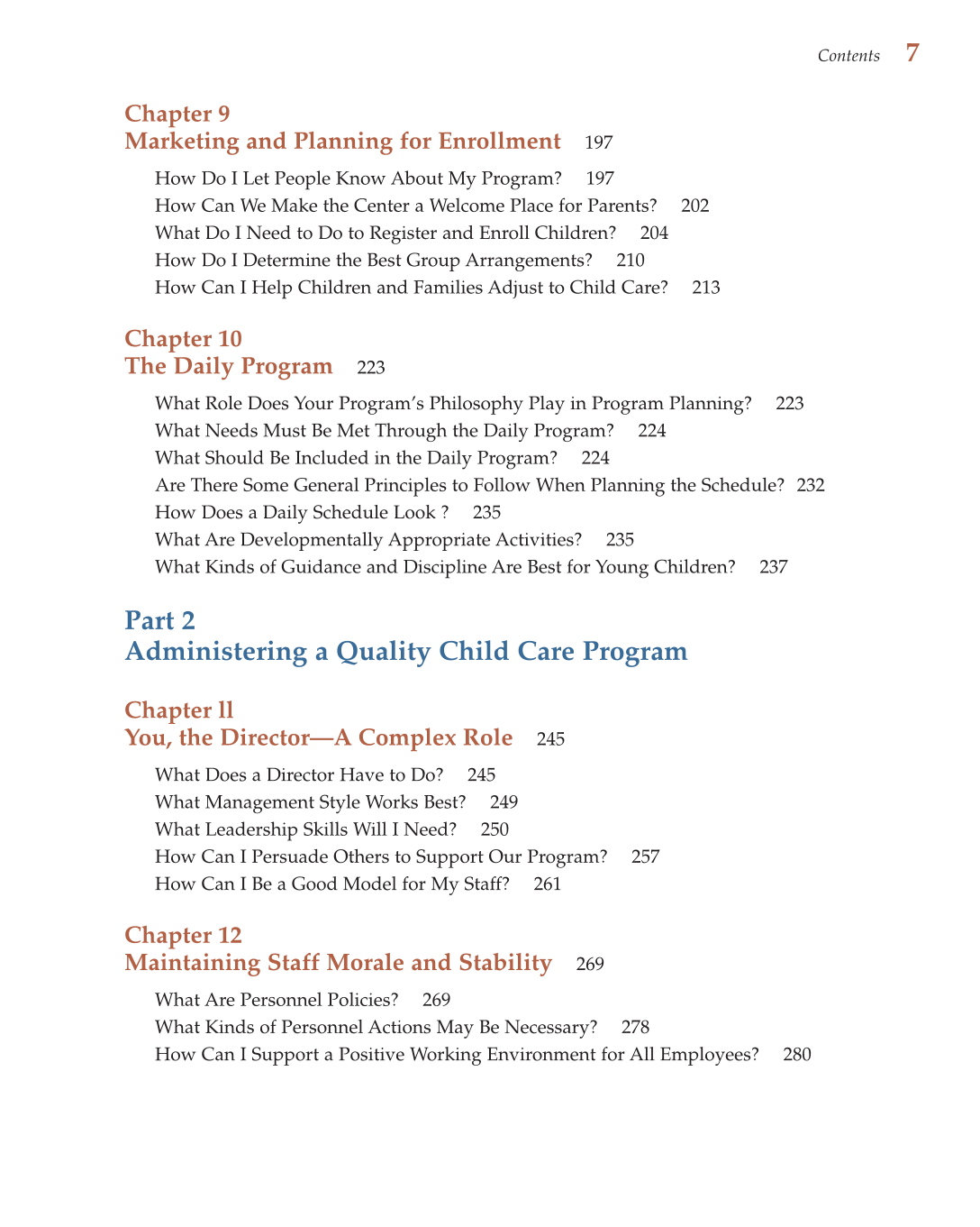 Child Care Administration: Planning Quality Programs for Young Children, 3rd Edition page 7