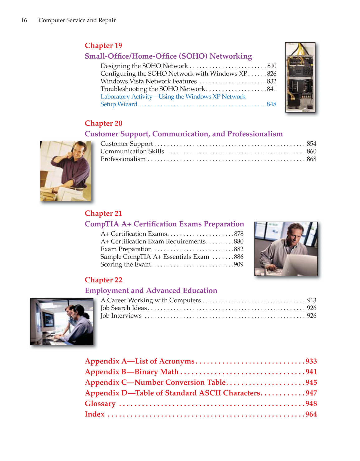 Computer Service and Repair, 3rd Edition page 16