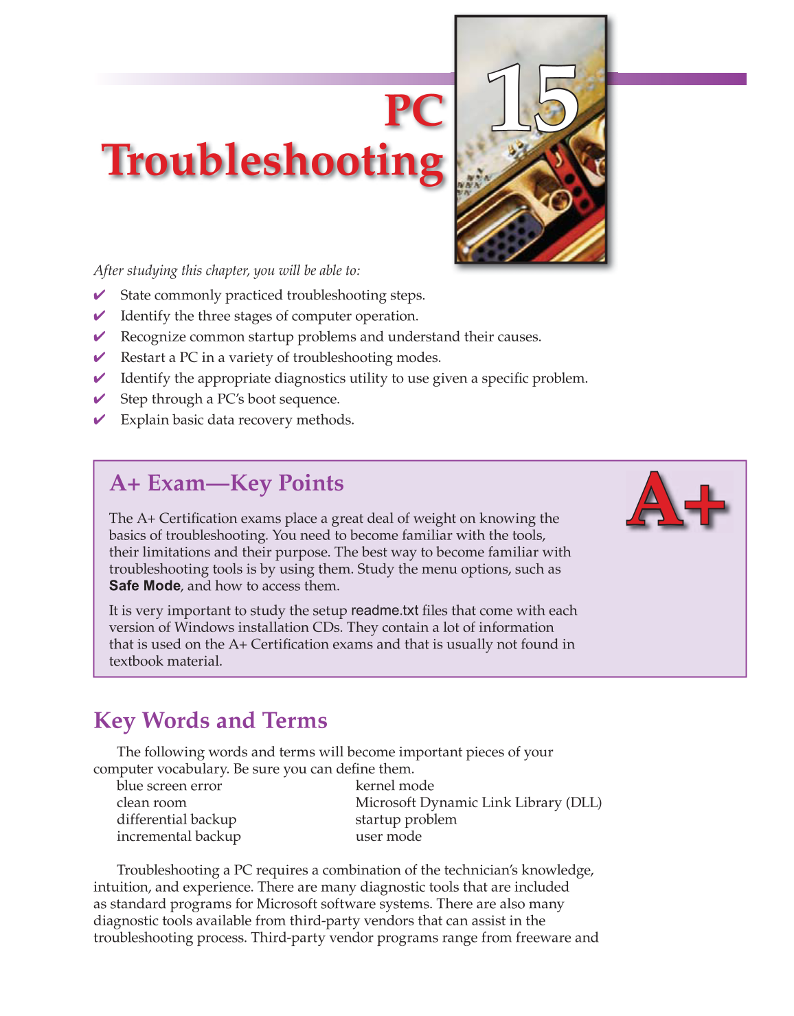 Computer Service and Repair, 3rd Edition page 635