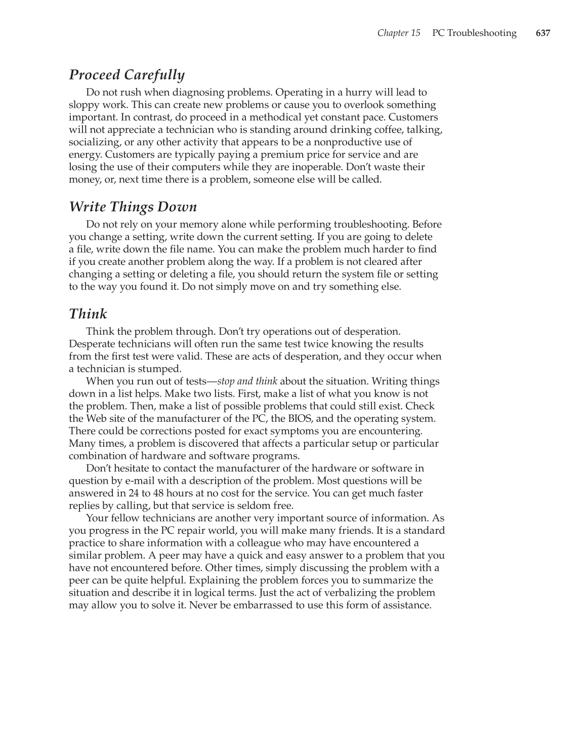 Computer Service and Repair, 3rd Edition page 637