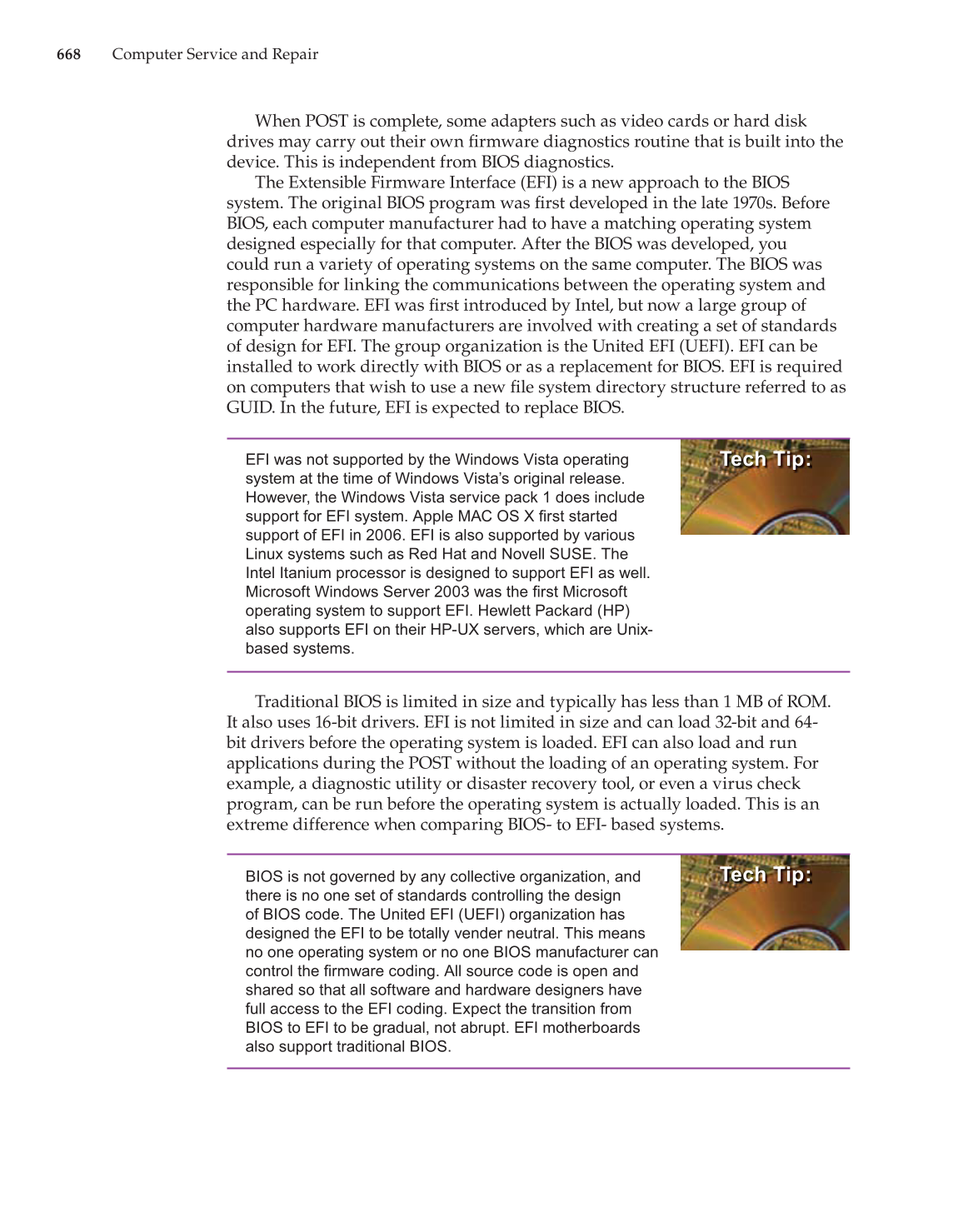 Computer Service and Repair, 3rd Edition page 668