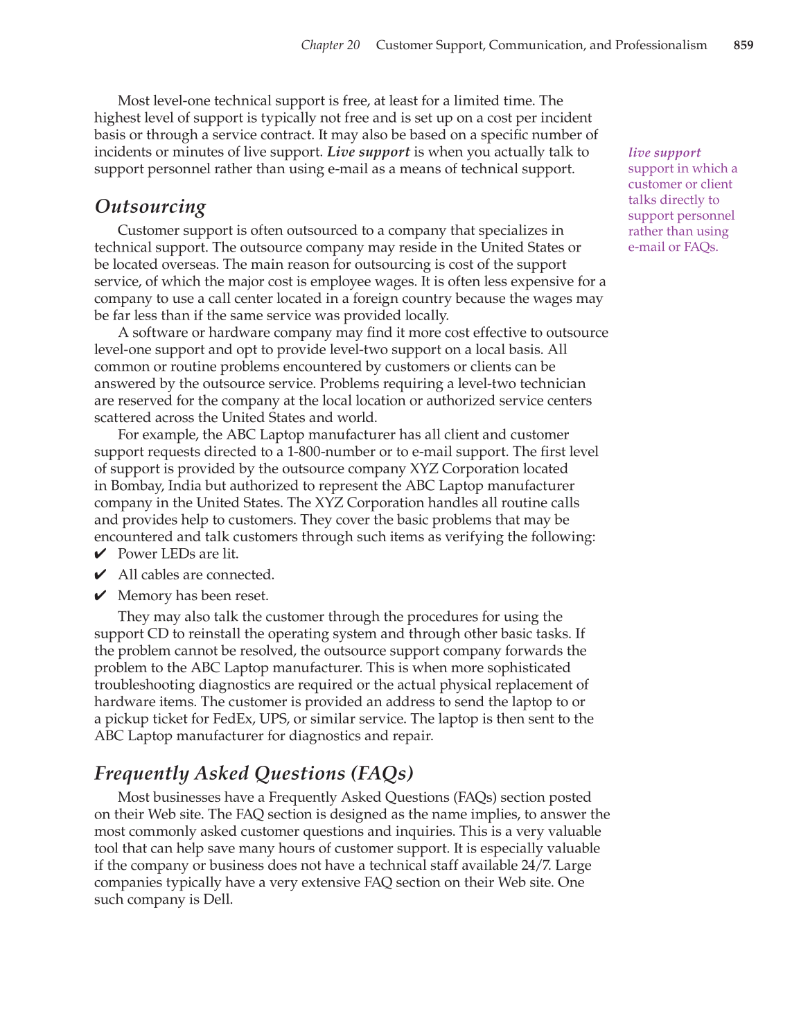 Computer Service and Repair, 3rd Edition page 859