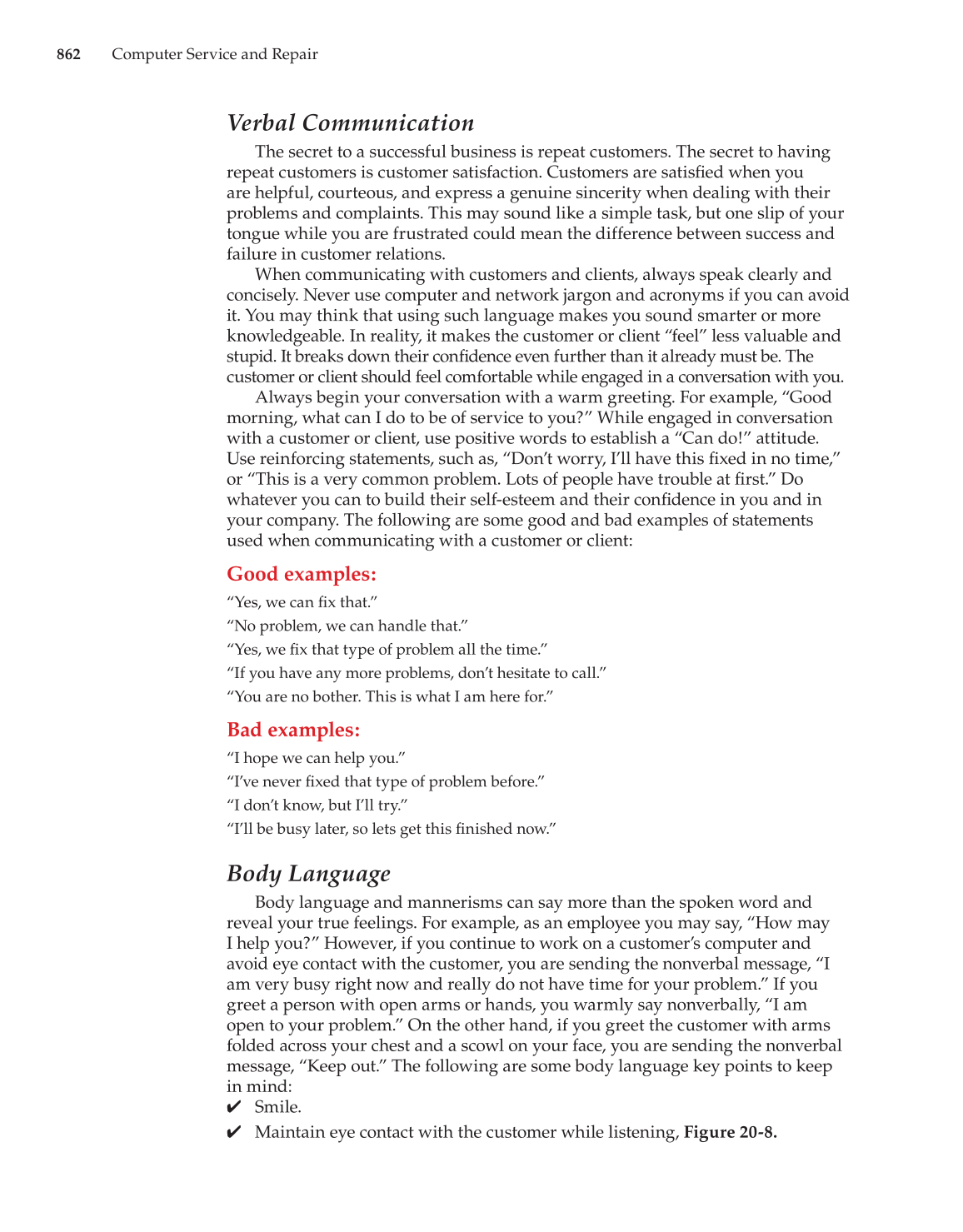 Computer Service and Repair, 3rd Edition page 862