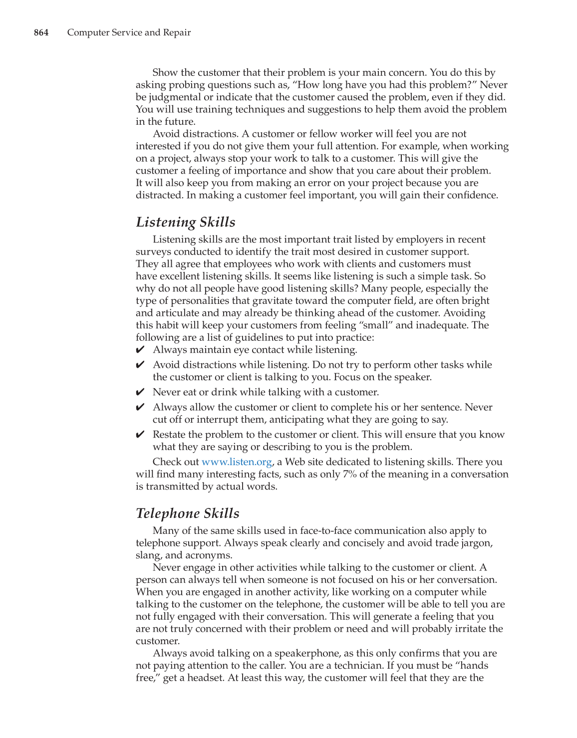 Computer Service and Repair, 3rd Edition page 864