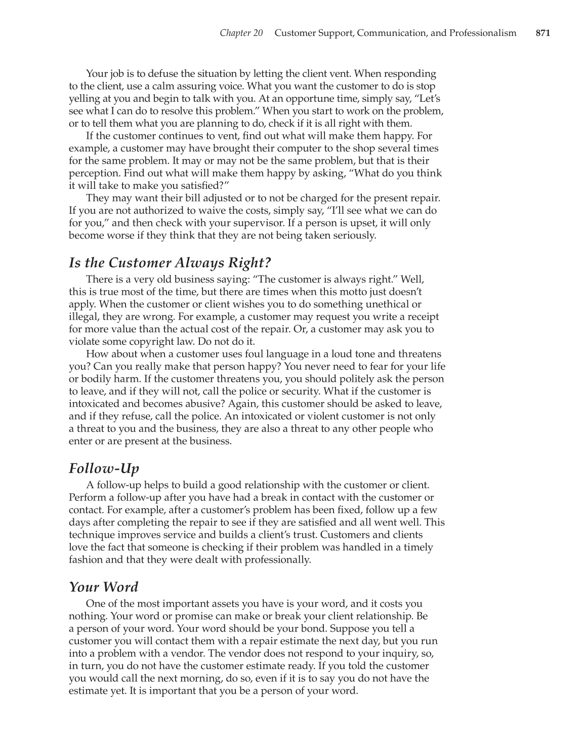 Computer Service and Repair, 3rd Edition page 871