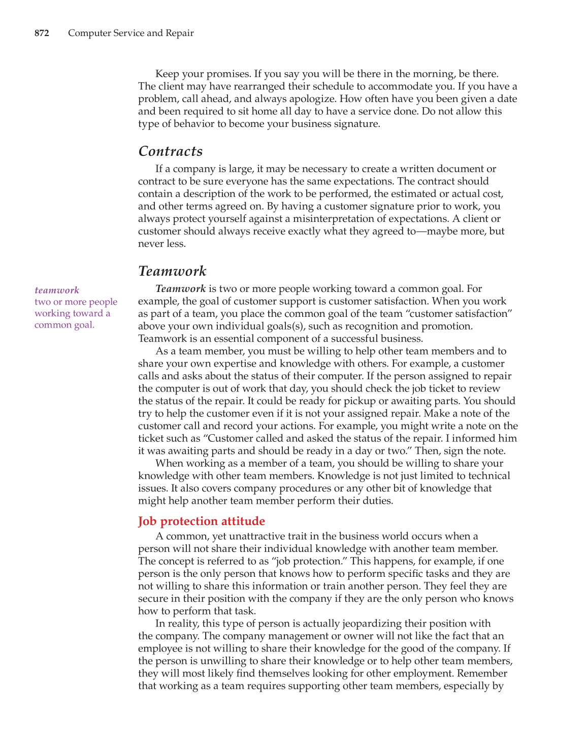 Computer Service and Repair, 3rd Edition page 872