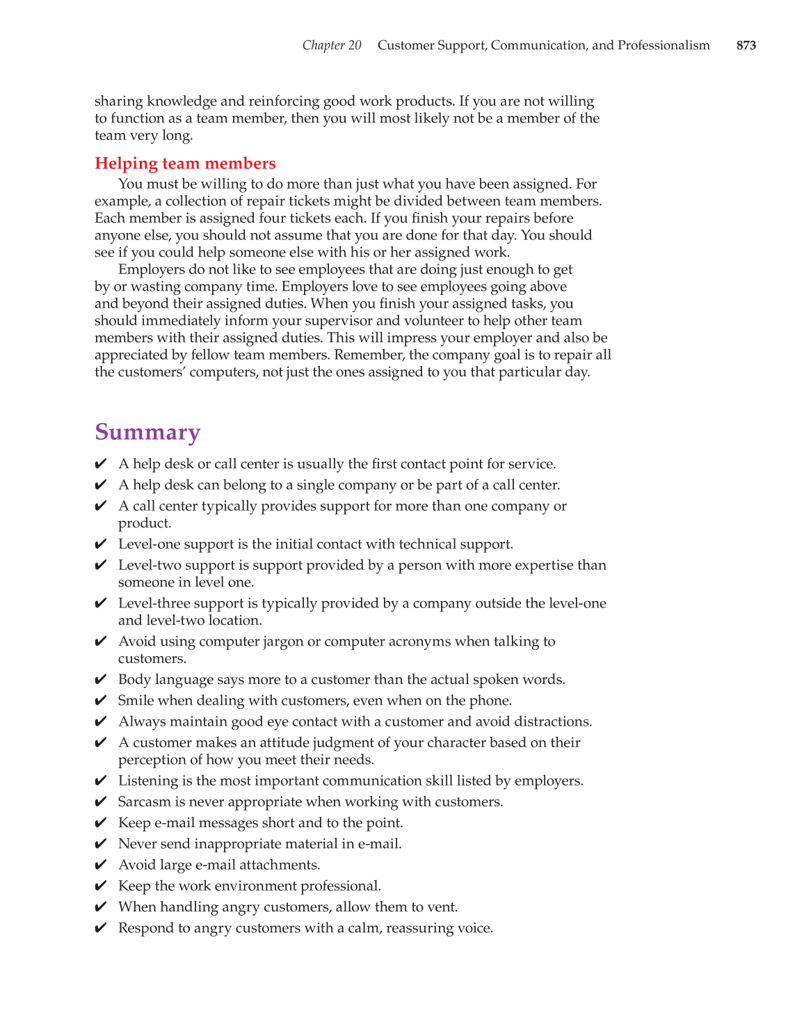 Computer Service and Repair, 3rd Edition page 873