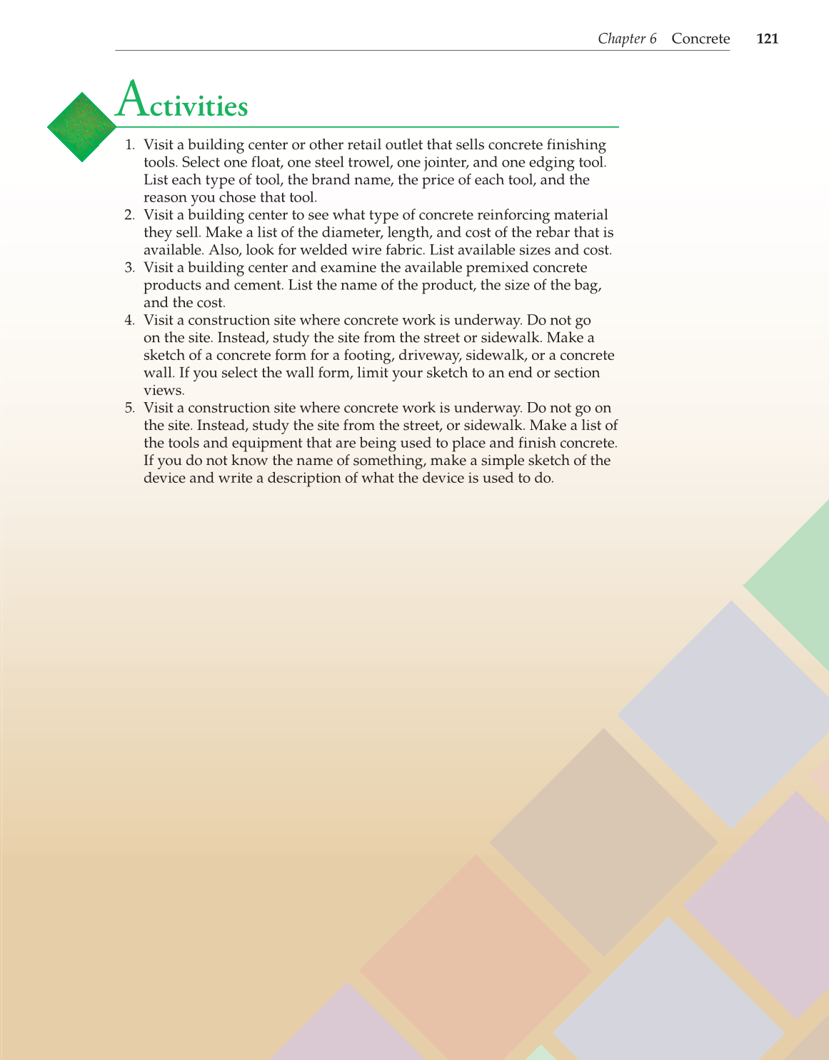 Construction and Building Technology, 1st Edition page 121