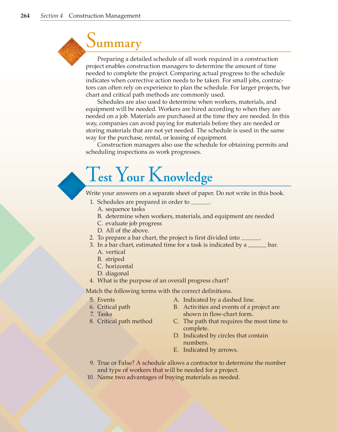 Construction and Building Technology, 1st Edition page 264
