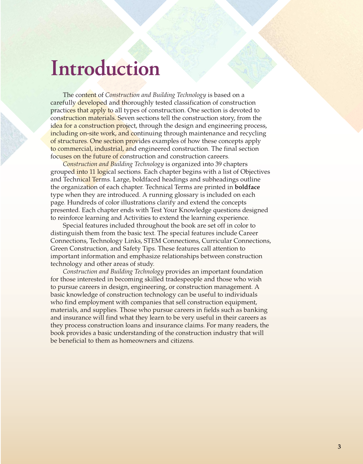 Construction and Building Technology, 1st Edition page 3