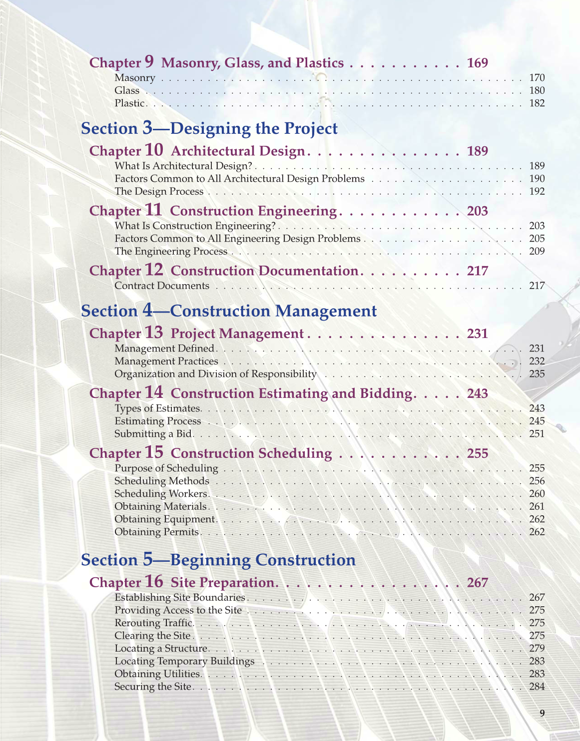 Construction and Building Technology, 1st Edition page 9