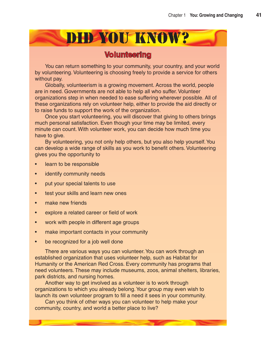 Contemporary Living, 11th Edition page 41