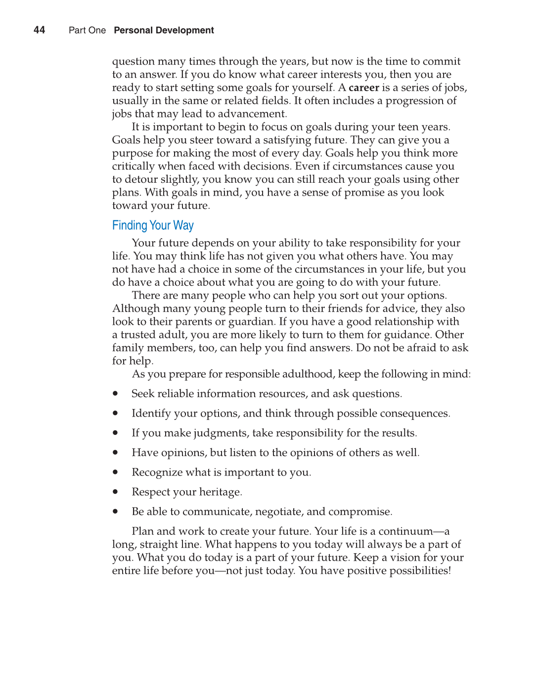 Contemporary Living, 11th Edition page 44