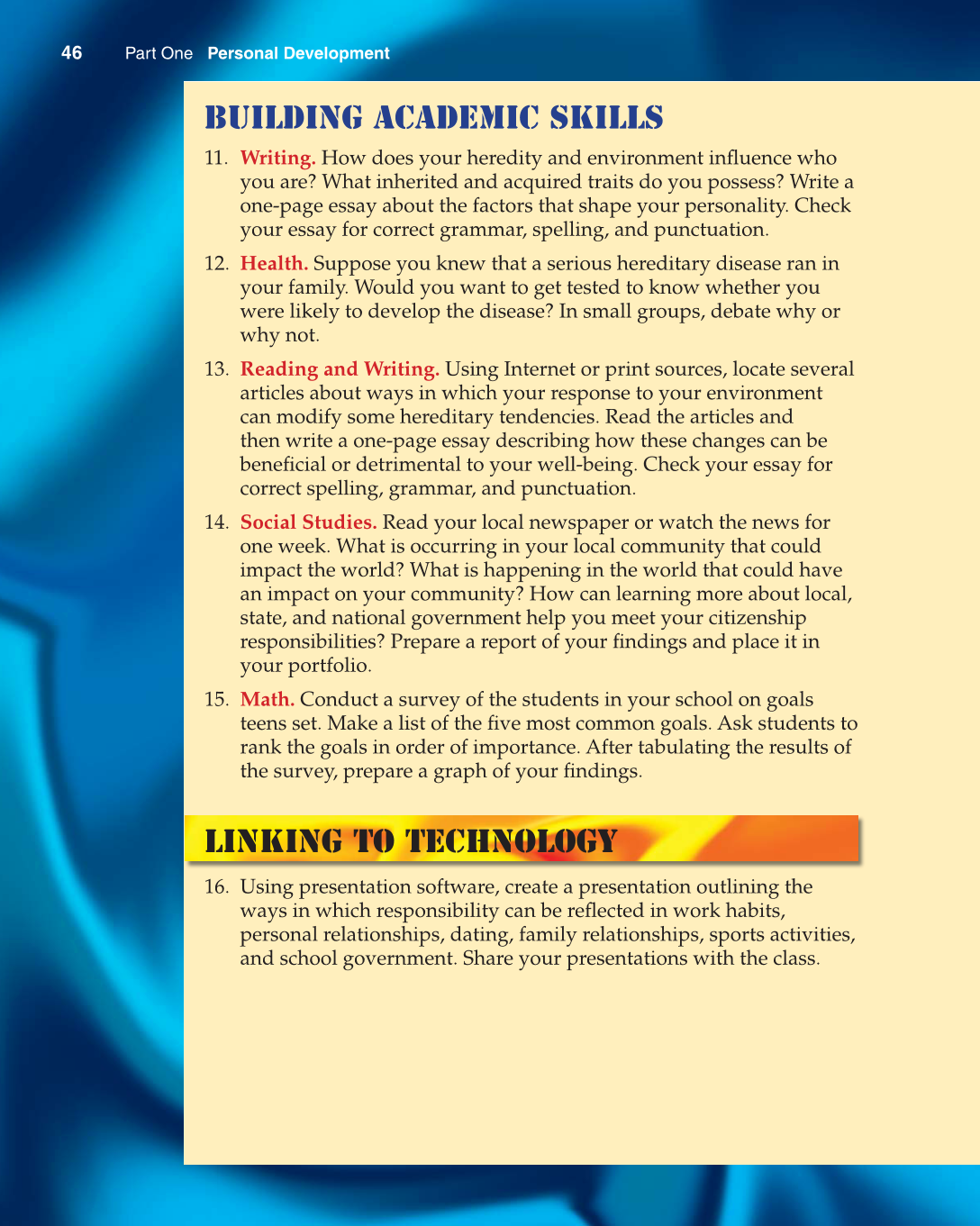 Contemporary Living, 11th Edition page 46