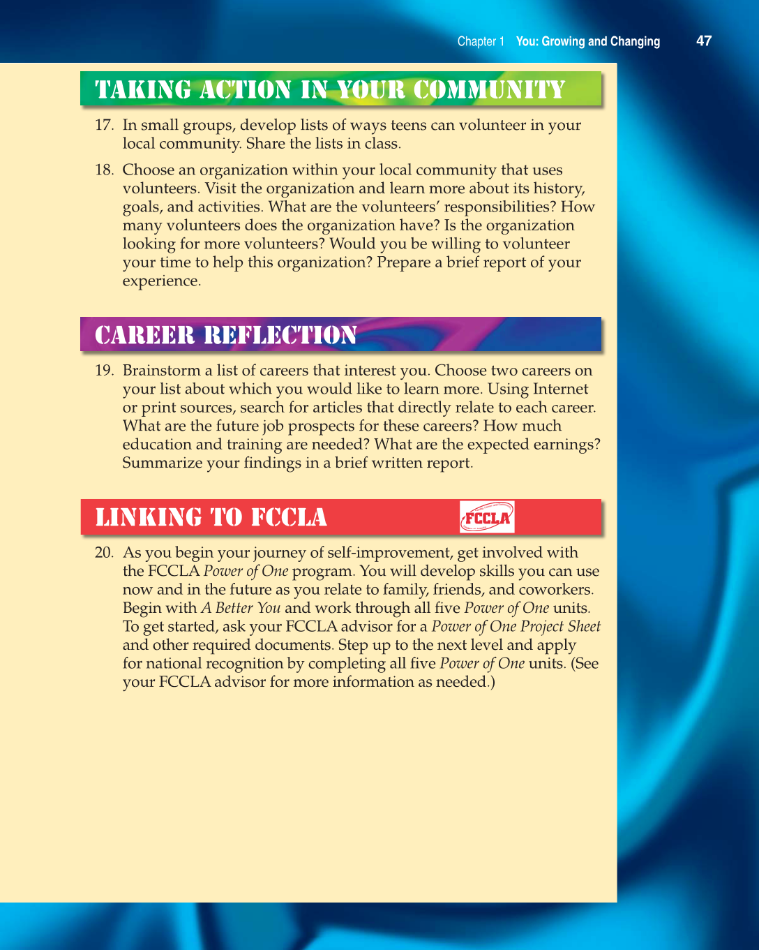 Contemporary Living, 11th Edition page 47