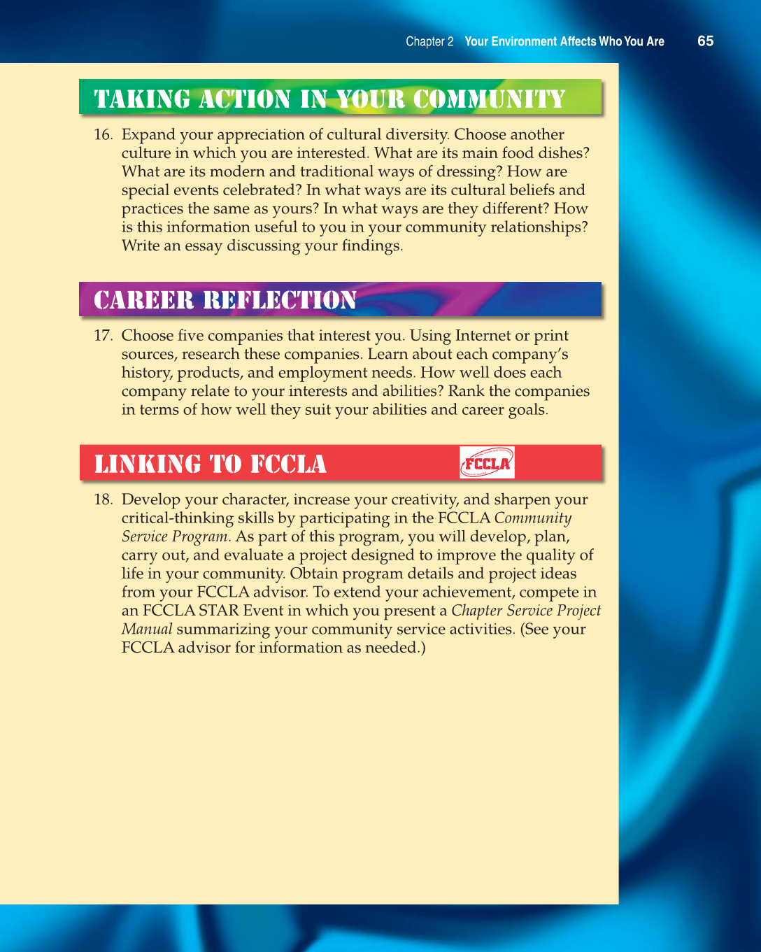 Contemporary Living, 11th Edition page 65