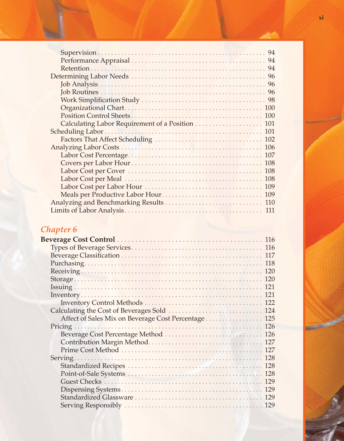 Controlling Costs in Foodservice, 1st Edition page xi