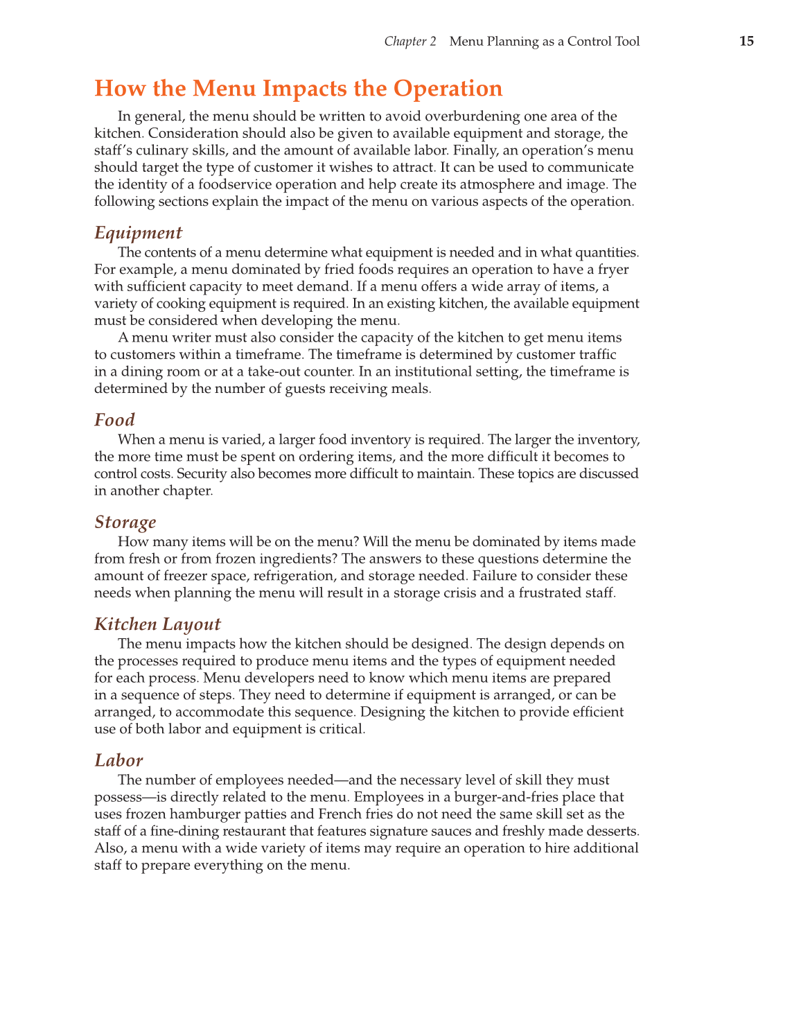 Controlling Costs in Foodservice, 1st Edition page 15